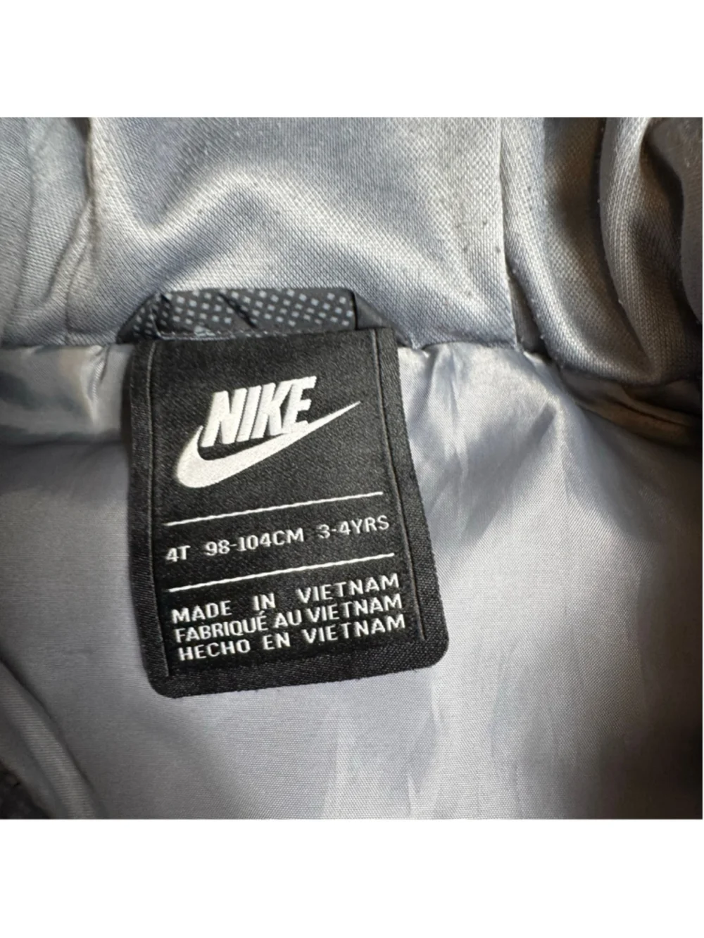 Boys Nike Black Gray Just Do It Puffer Vest 4T